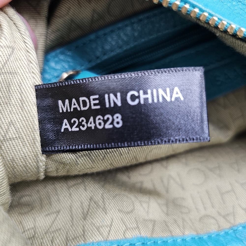 Isaac Mazrahi Bridgehampton Teal Leather Hobo Bag - Picture 10 of 12
